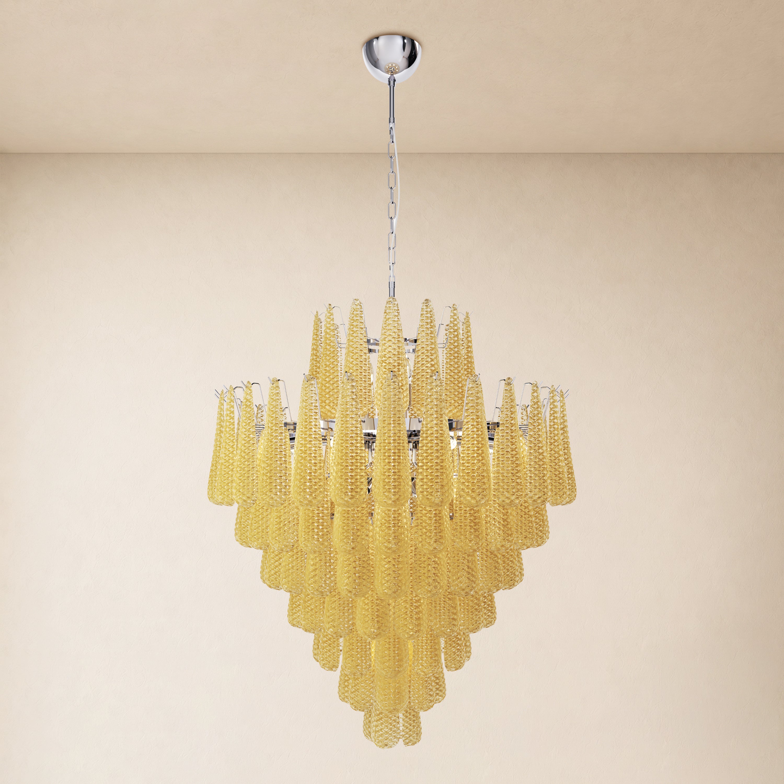 Veloria Murano Glass Leaf Tiered Chandelier 36"D