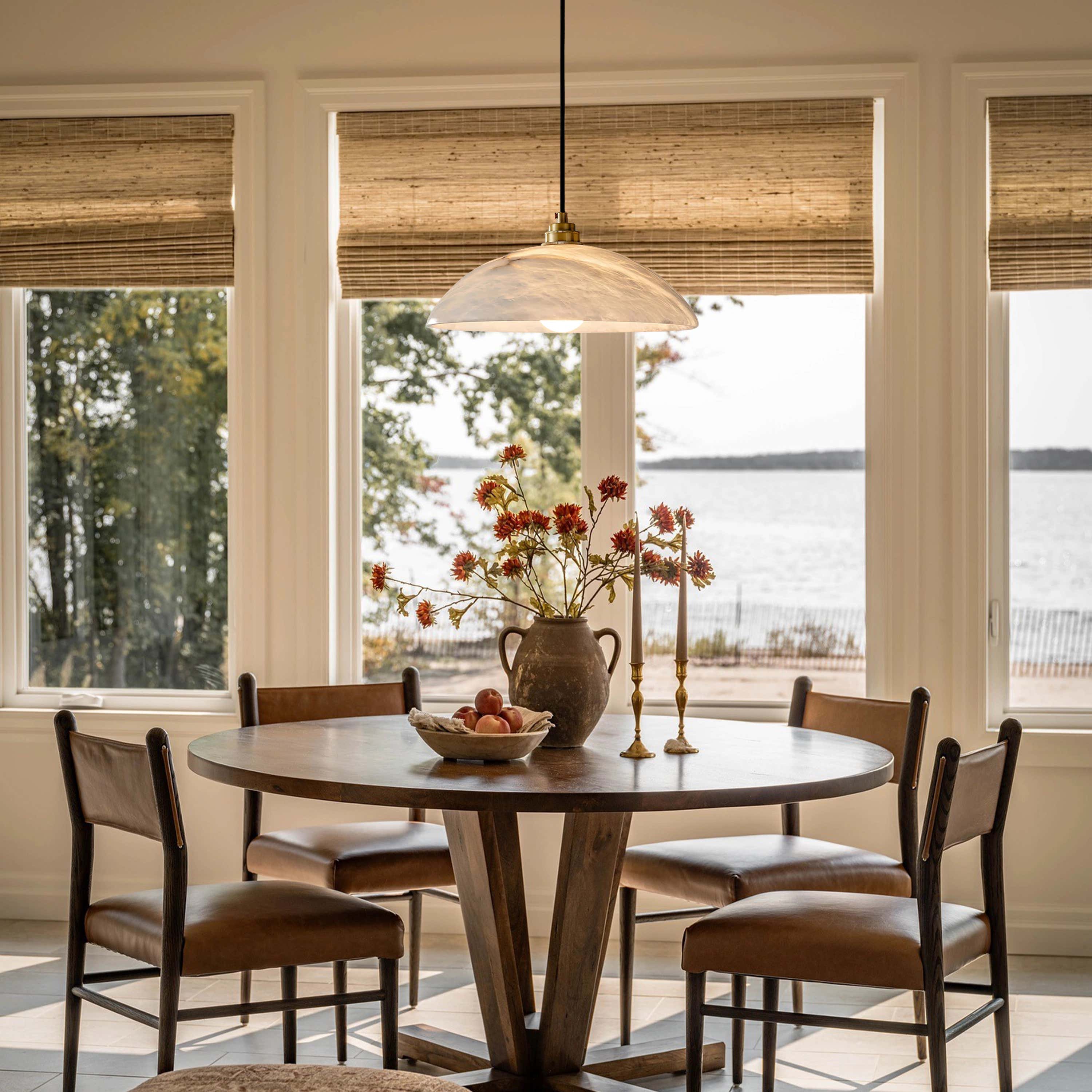 Dadaly Alabaster Modern Small Art Pendant 20"D