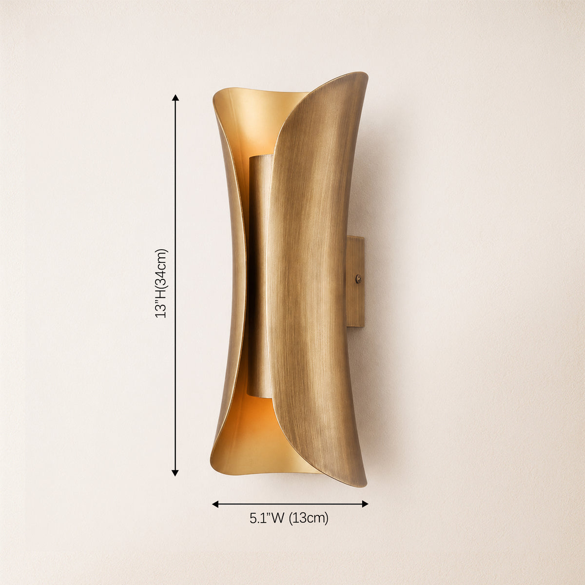 Zephyra Brass Hourglass Wall Sconce