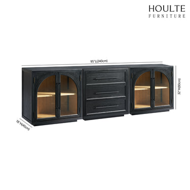 Alvar Arched 94.5″ Oak Modular Media Console(Set of 3)