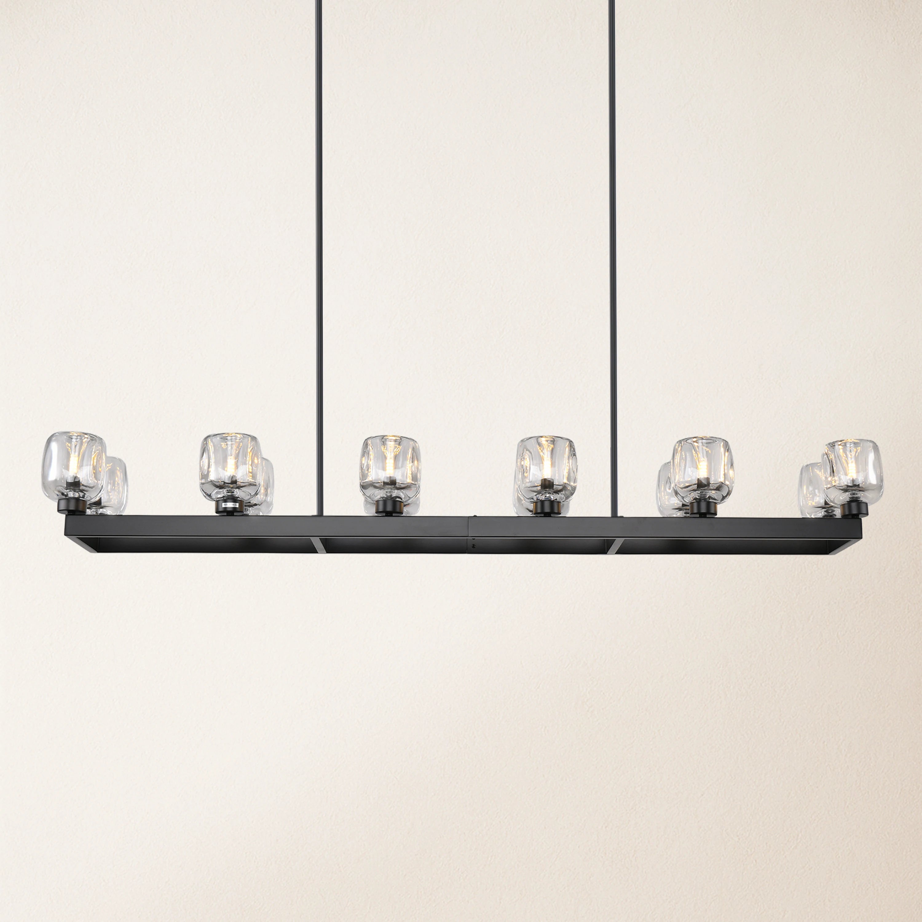 Vellum Rectangular Chandelier 59"W