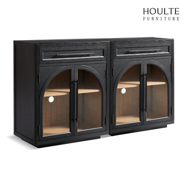 Alvar Arched Oak Sideboard with Drawers（Set of 2)