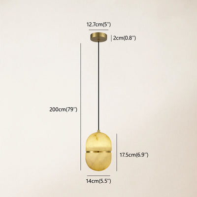 Hecate Alabaster Modern Pendant 5.5''D