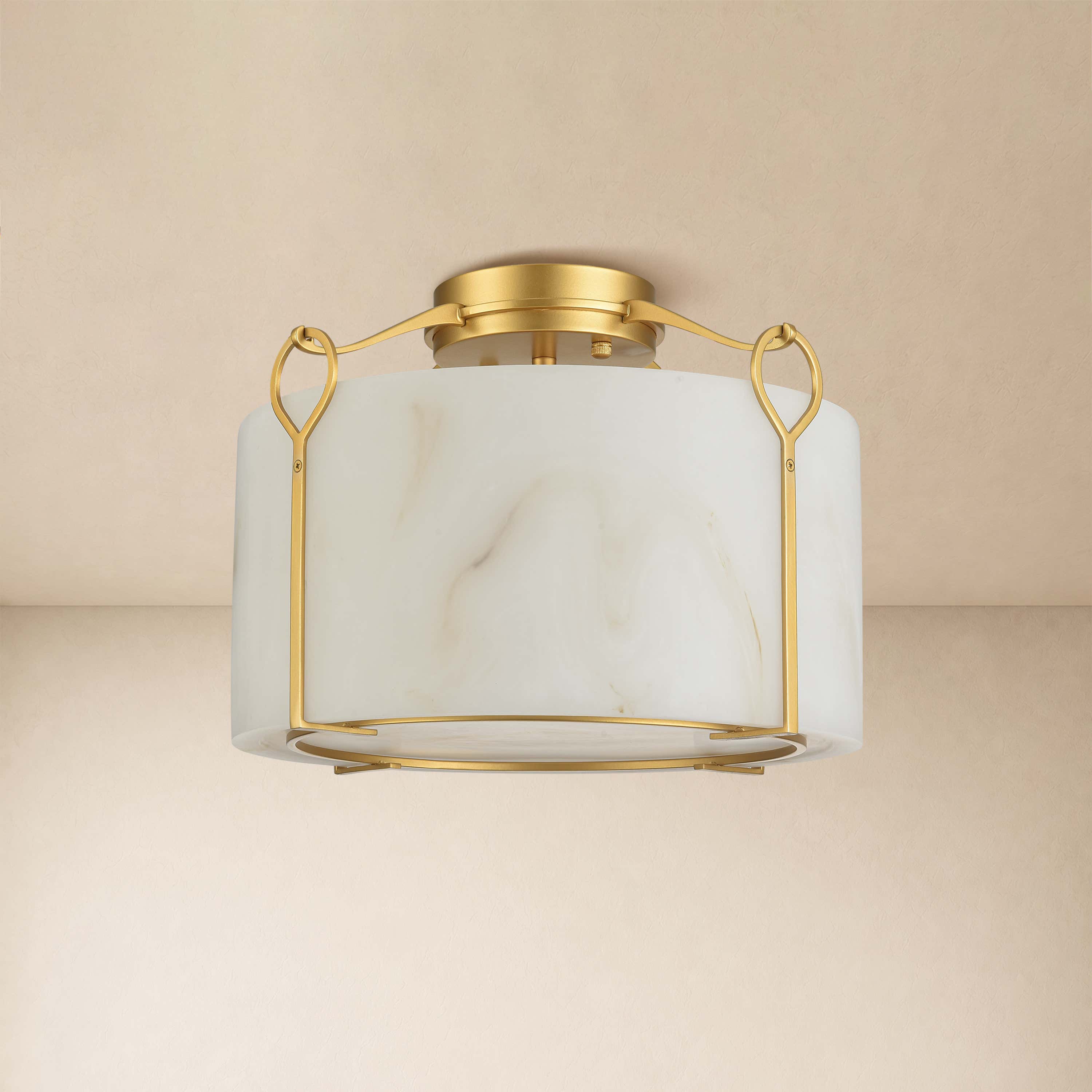 Alora Resin Alabaster Texture Round Flush Mount