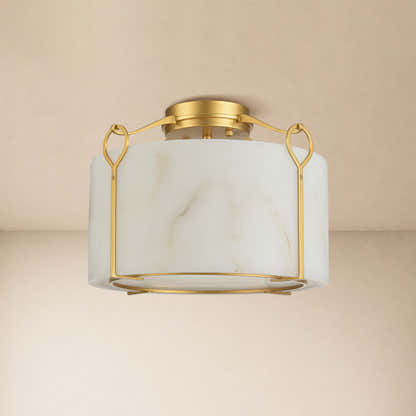 Alora Resin Alabaster Texture Round Flush Mount