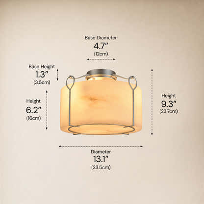Alora Resin Alabaster Texture Round Flush Mount