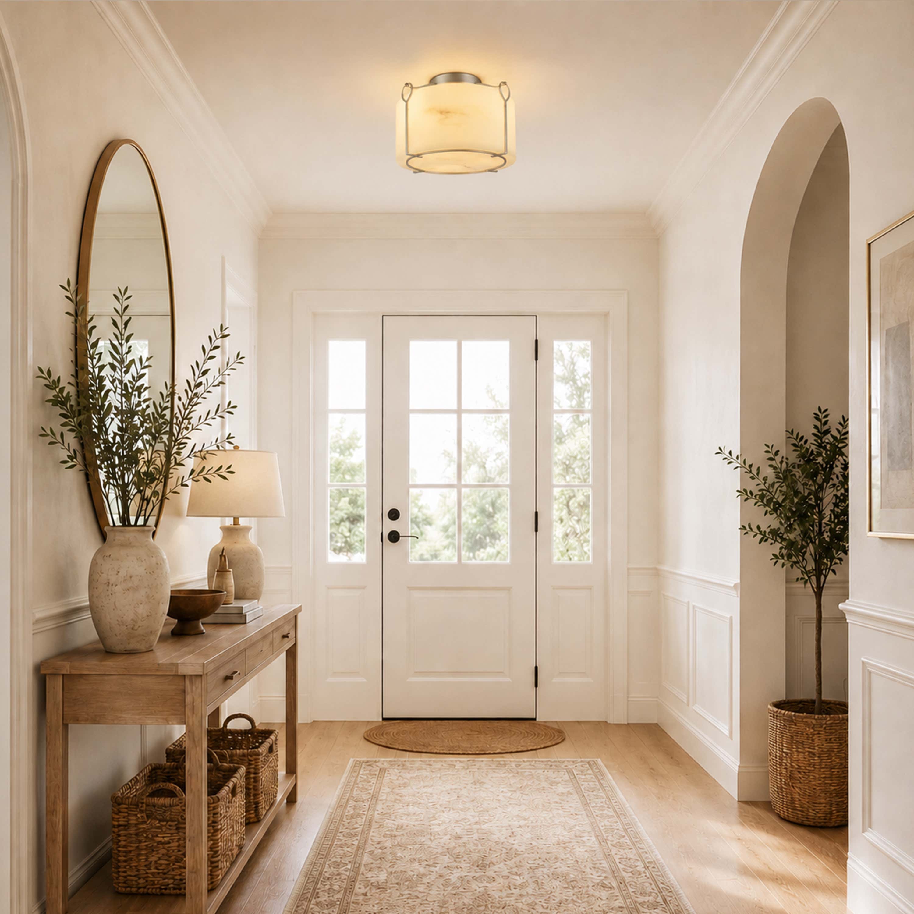 Alora Resin Alabaster Texture Round Flush Mount
