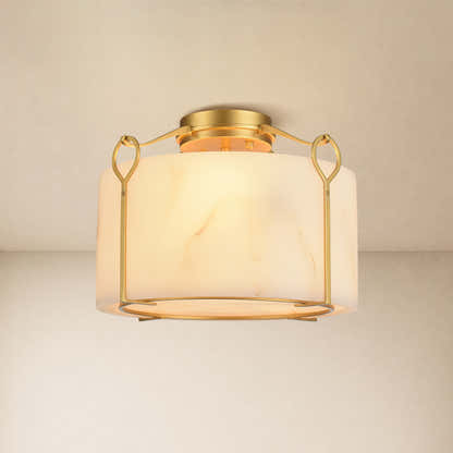Alora Resin Alabaster Texture Round Flush Mount