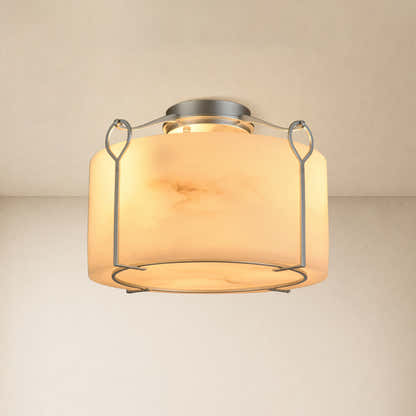 Alora Resin Alabaster Texture Round Flush Mount