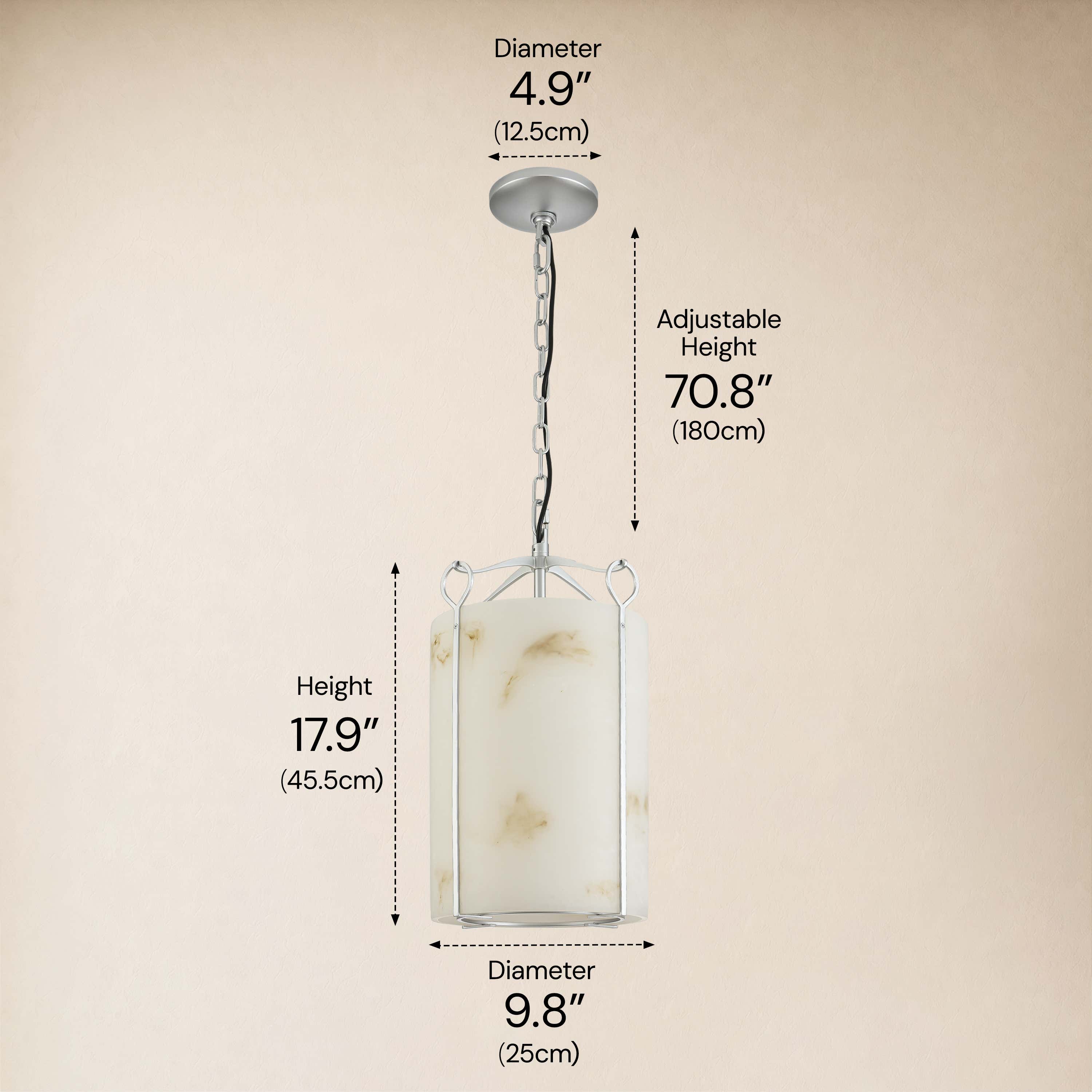 Alora Resin Alabaster Texture Round Pendant 9.8"W