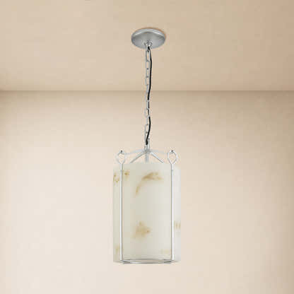 Alora Resin Alabaster Texture Round Pendant 9.8"W