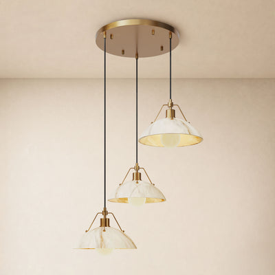 Aurevyn Resin 3-Light Round Pendant 15.7"D 