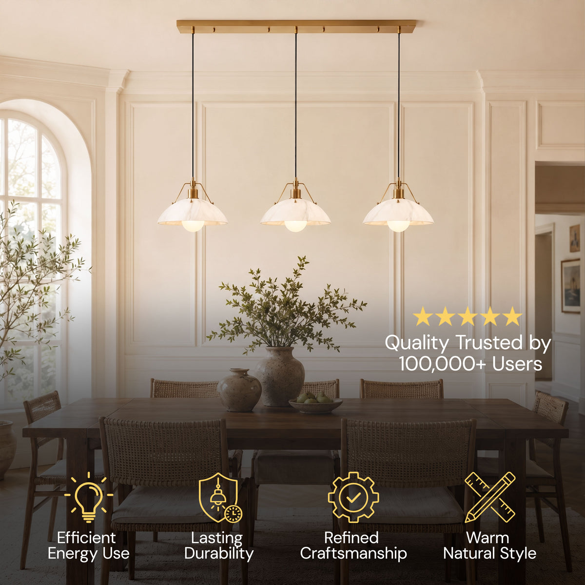 Aurevyn Resin Multi-Light Linear Pendant 