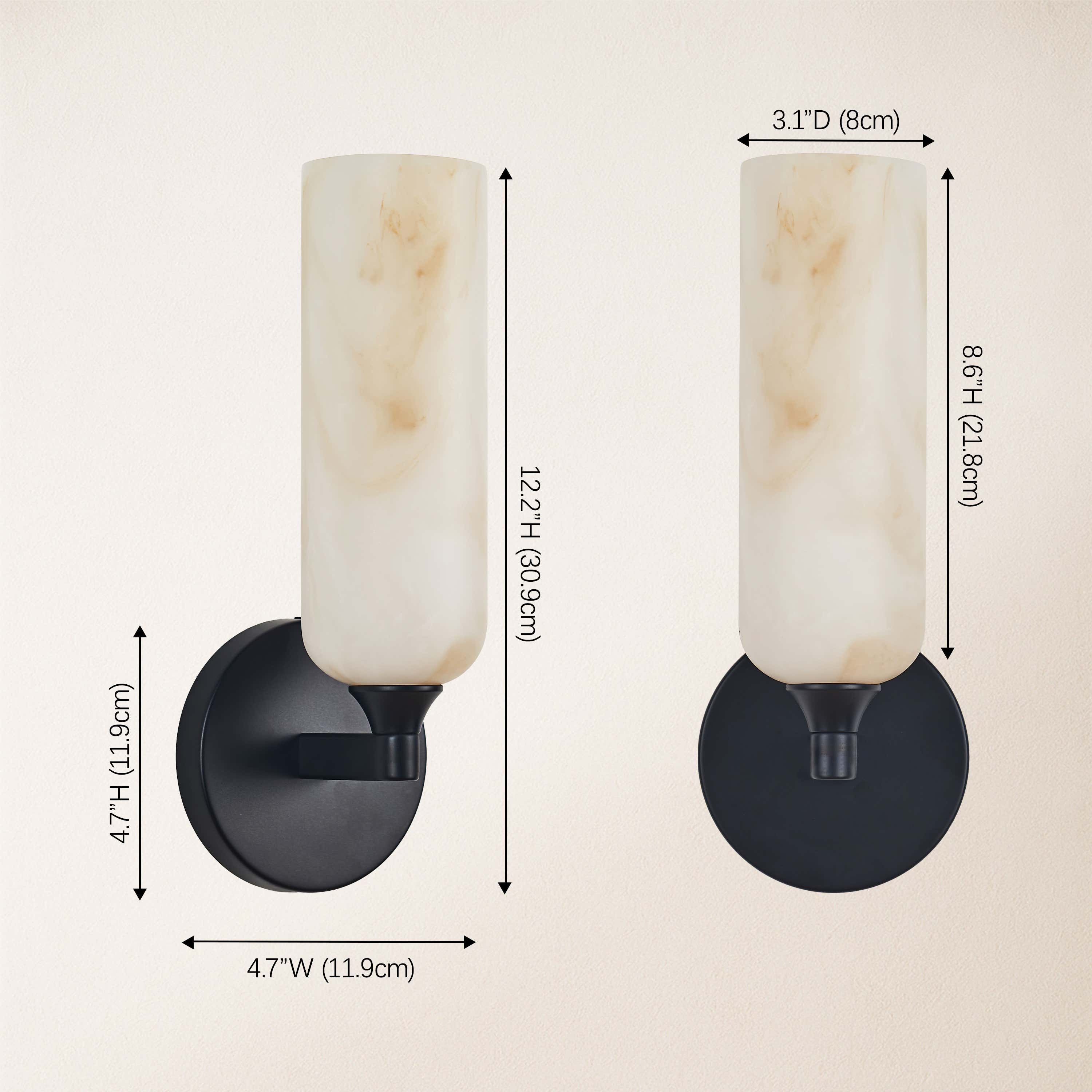 Axis Resin Wall Sconce 12"H size-image #Finish_Black dimensions 1