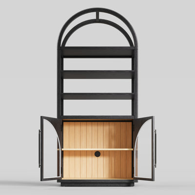 Alvar Arched Bookcase with Cabinet 79"H