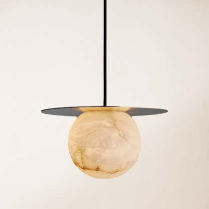 Dadaly Garfield Spanish Alabaster Small Art Bedside Pendant 16"D