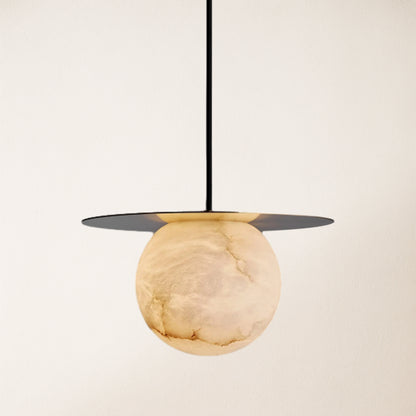 Dadaly Garfield Spanish Alabaster Small Art Bedside Pendant 16"D