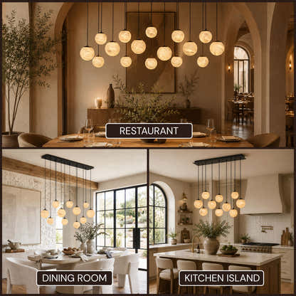 Elviora Resin Alabaster Globe Rectangular Chandelier