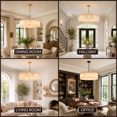 Lunara Alabaster Round Custom Chandelier 48"D 59"D