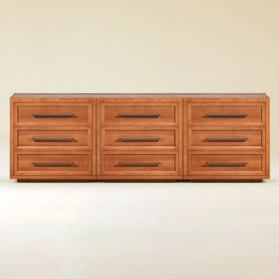 Alvar 91″ Oak 9-Drawer Chest(Set of 3)