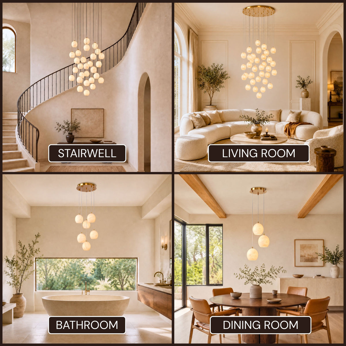 Quorvyn Resin Globe Round Chandelier