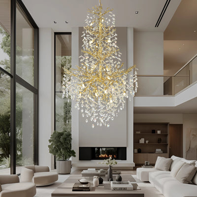 Frostleaf Crystal Cascade Grand Staircase Chandelier 65"H