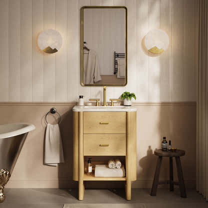 Egwent Alabaster Brass Sconce 8"D