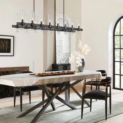 Cylora Glass Tube Rectangular Chandelier 54"