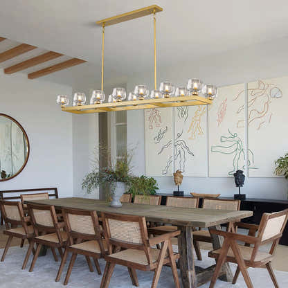 Vellum Rectangular Chandelier 59"W