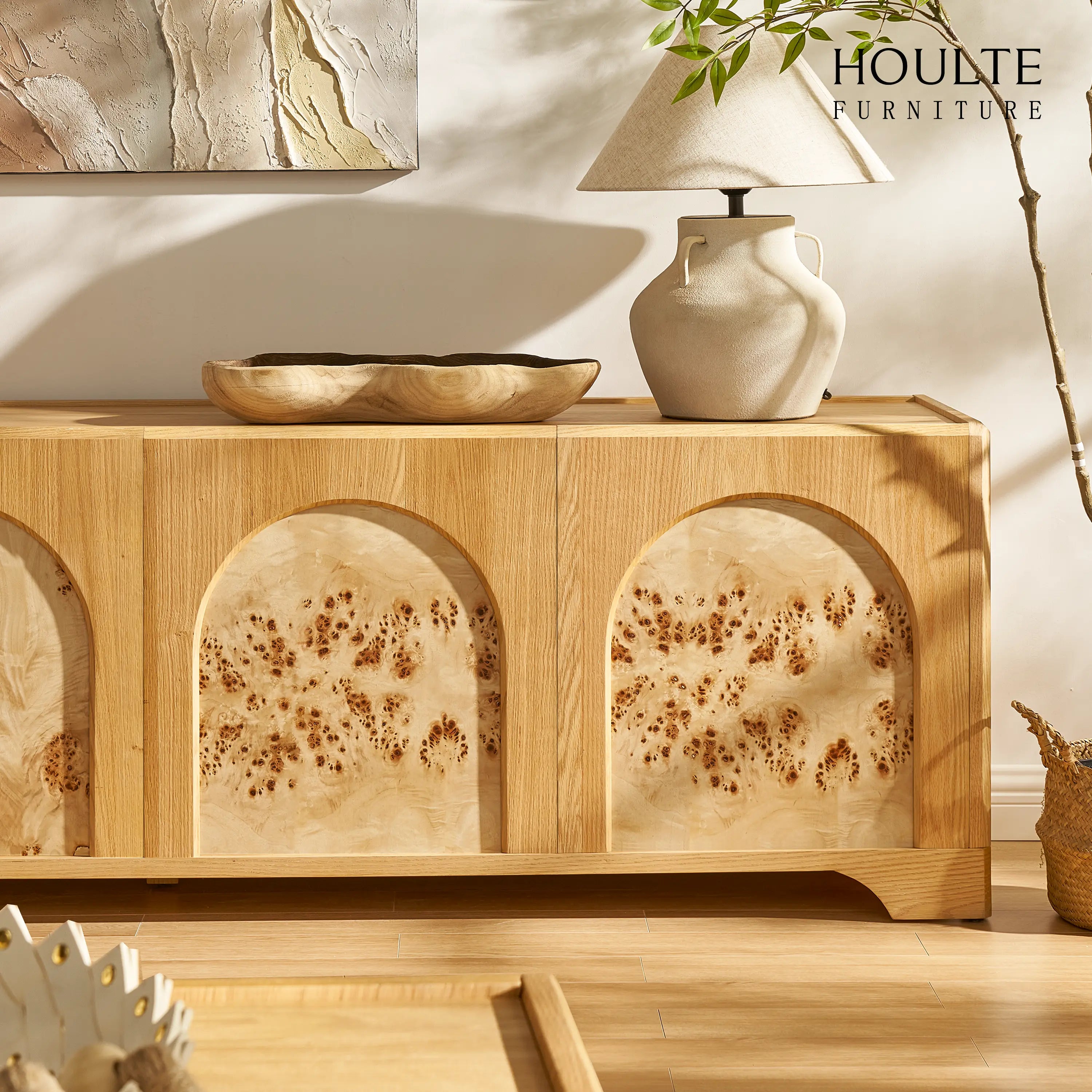 Aurora Oak Coffee Table and Media Console Set