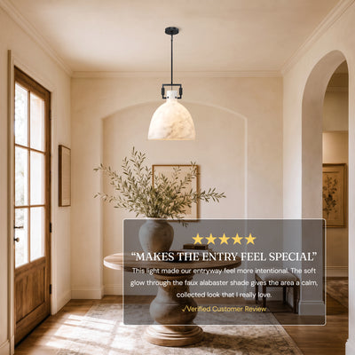 Lioren Resin Dome Pendant Light 14.2"D