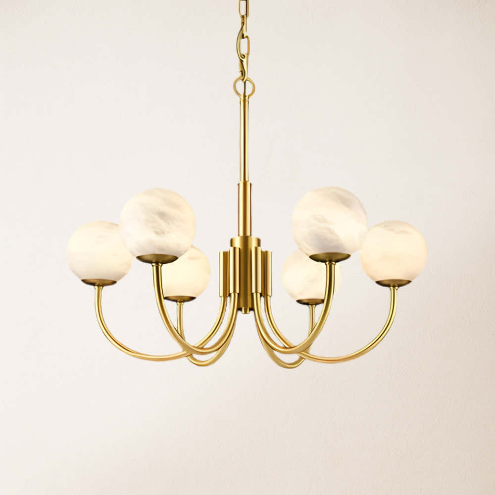 Modern Alabaster Round Art Chandelier 26"D