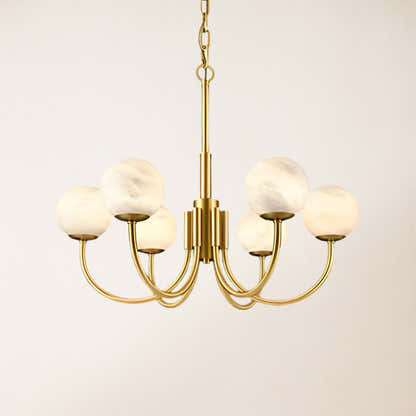 Modern Alabaster Round Art Chandelier 26"D