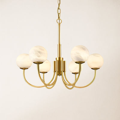 Modern Alabaster Round Art Chandelier 26"D