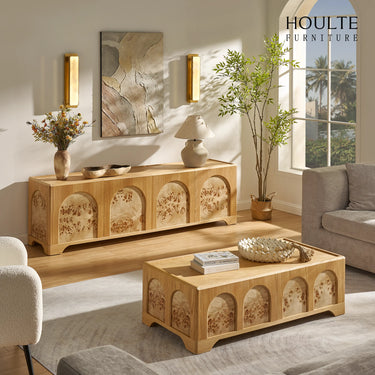Aurora Oak Media Console 80"