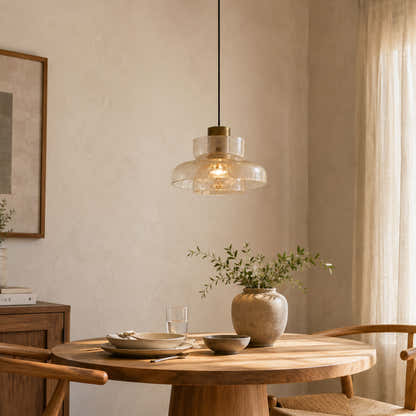 Zendria Crackle Glass Pendant Light