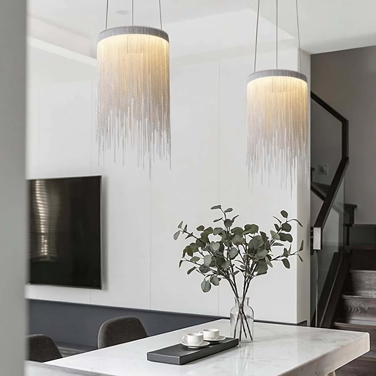 Teresa Cadena Chain Tassel Pendant Light Fixture