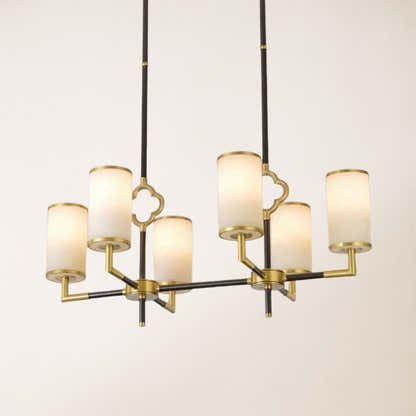 Moral Multi-layer Branda Alabaster Round chandelier 32"W