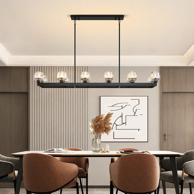 Vellum Rectangular Chandelier 68"W