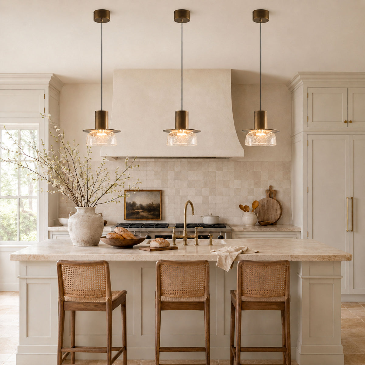 Zendria Crackle Glass Pendant Light