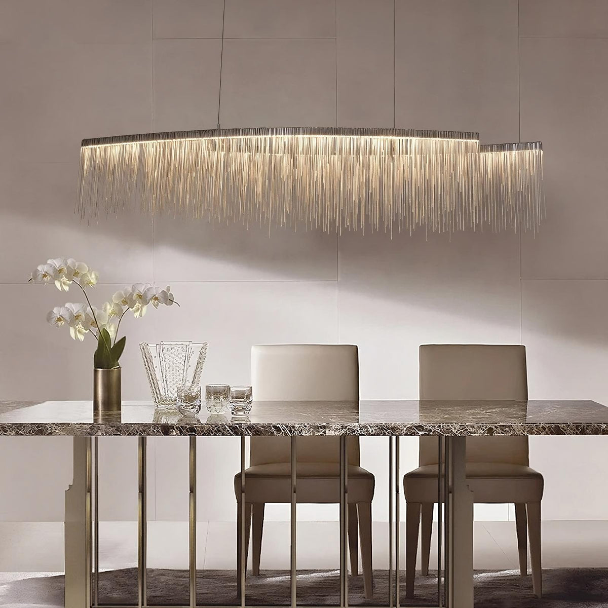 Teresa 47" Cadena Metal Tassel Dining Room Light