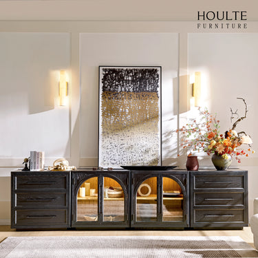 Alvar Arched Oak Modular Media Console(Set of 4)