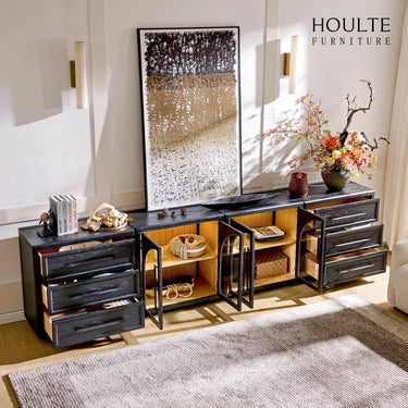 Alvar Arched Oak Modular Media Console(Set of 4)