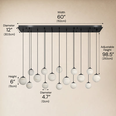 Elviora Resin Globe Rectangular Chandelier size-image 