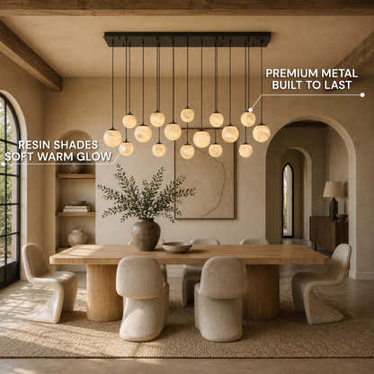 Elviora Resin Globe Rectangular Chandelier