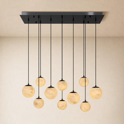 Elviora Resin Globe Rectangular Chandelier 