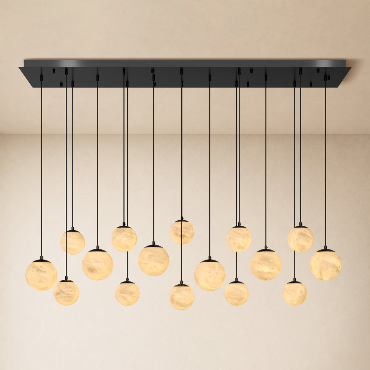 Elviora Resin Globe Rectangular Chandelier 