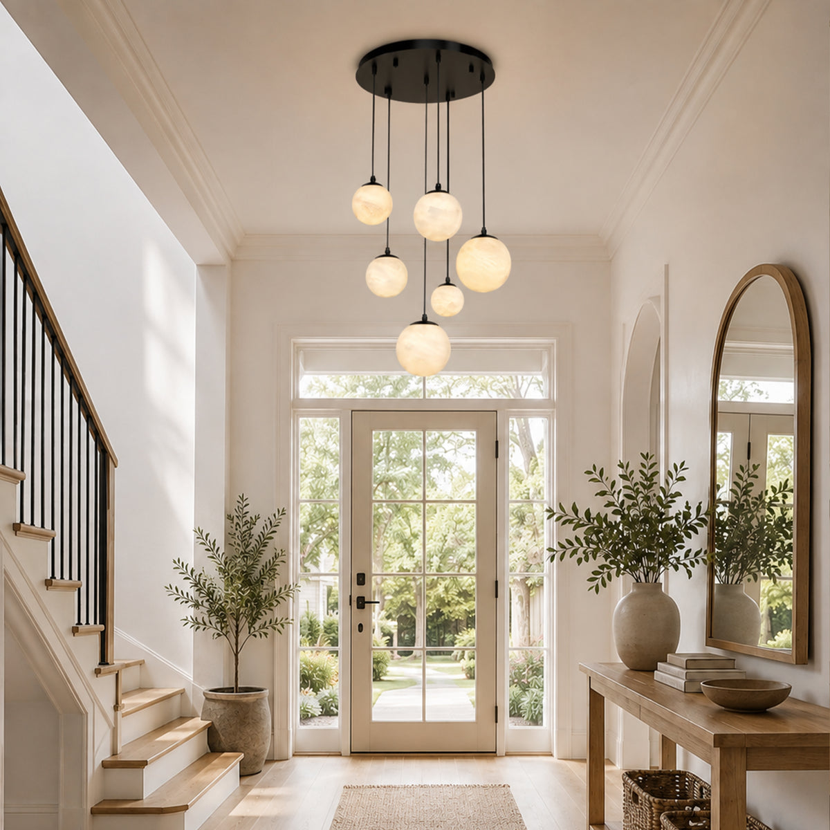 Elviora Resin Globe Round Chandelier 