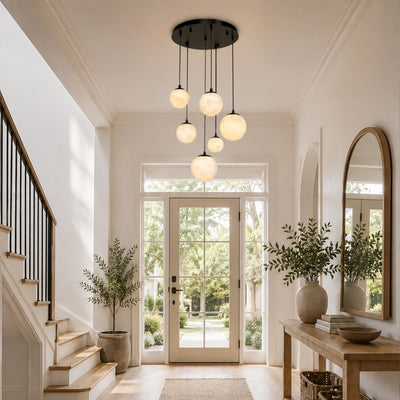 Elviora Resin Globe Round Chandelier 