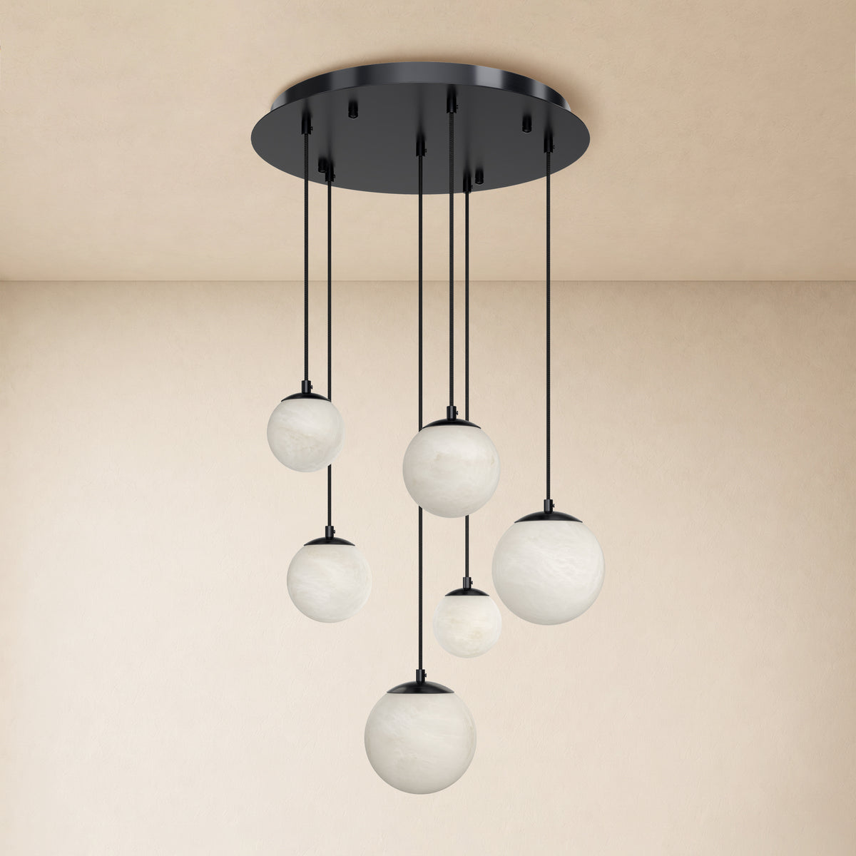 Elviora Resin Globe Round Chandelier 